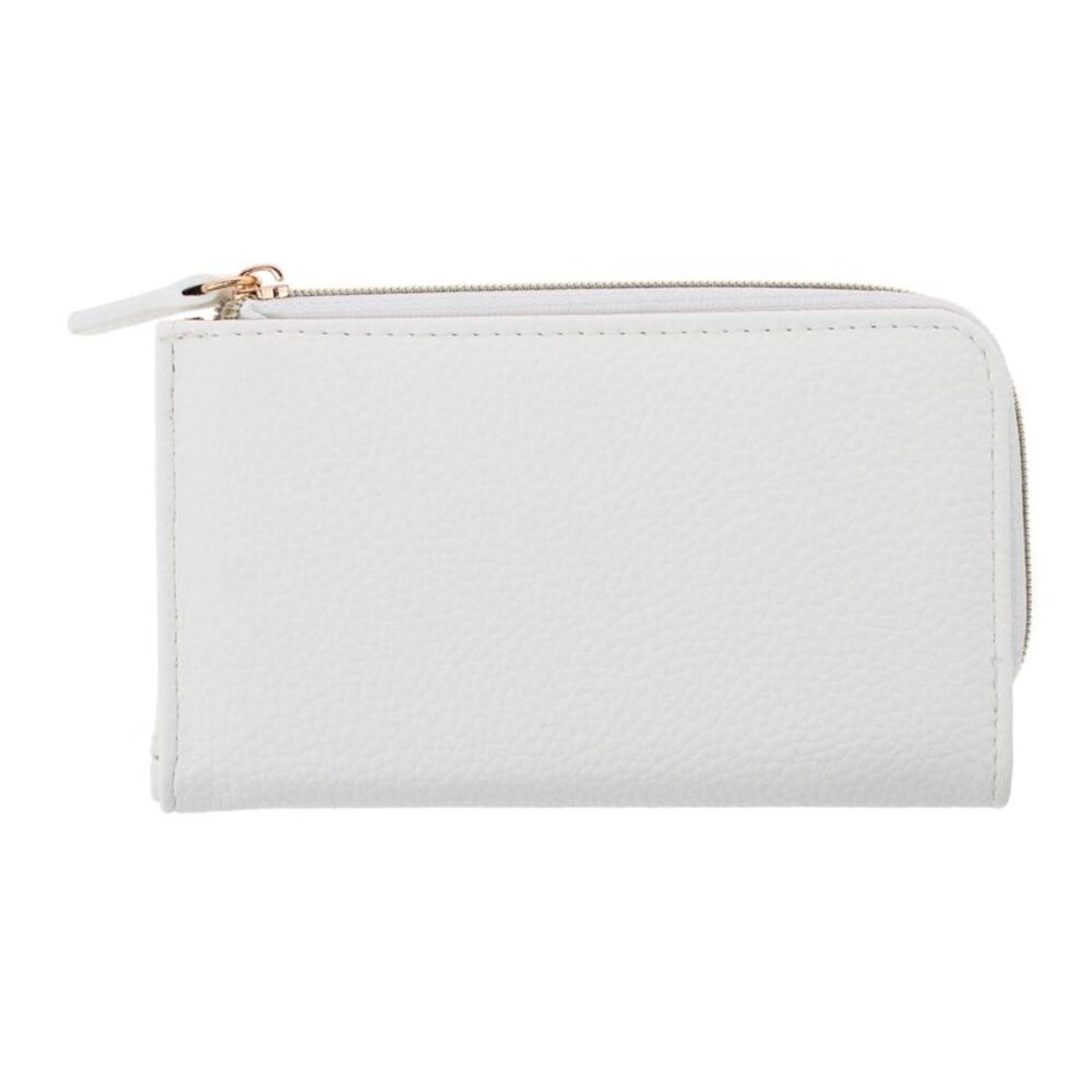 Julia Buxton Women's Fashionable L Zip Snap Premium Faux Leather Wallet